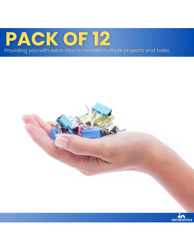 Clips de Carpeta Grandes 1EnLaOficina 2" (5.08 cm) - 12 Piezas