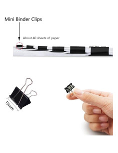 Paquete de 300 Mini Clips de Carpeta Ymkf Sqqr 15mm Negros 2