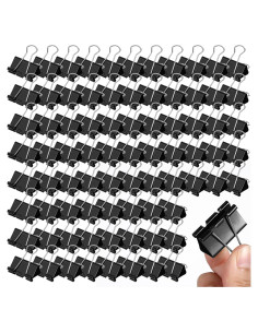 200 Clips de Carpeta Medianos Lemecima 3.18 cm Negro