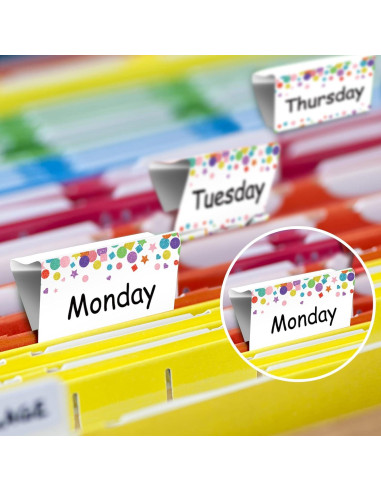 Juego de 6 Clips de Carpeta Grandes Tenare - Días de la Semana