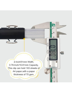 Clip de Carpeta Extra Grande DSTELIN 51mm Negro - Paquete 15 2