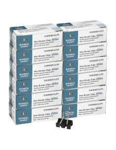 Clips de carpeta Mini Business Source 65364BX Niquelados