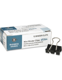 Clips de carpeta Mini Business Source 65364BX Niquelados 2