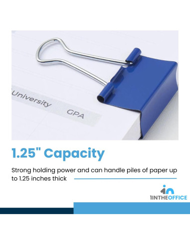 Clip de carpeta mediano 1EnLaOficina, acero templado, colores surtidos, paquete de 24