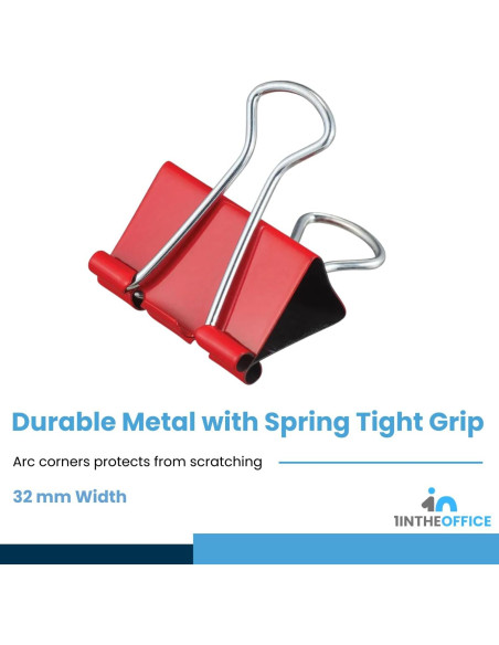 Clip de carpeta mediano 1EnLaOficina, acero templado, colores surtidos, paquete de 24 Clip de carpeta mediano 1EnLaOficina, acero templado, colores surtidos, paquete de 24