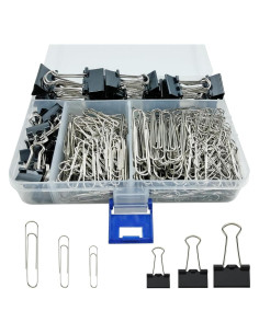 Conjunto de 340 Clips de Papel y Carpeta DXMWWTP - Metálicos