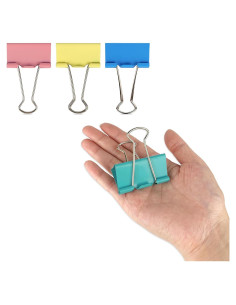 Clips de Carpeta Extra Grandes Ykimok - Paquete de 12 Colores