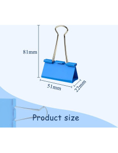 Clips de Carpeta Extra Grandes Ykimok - Paquete de 12 Colores 2