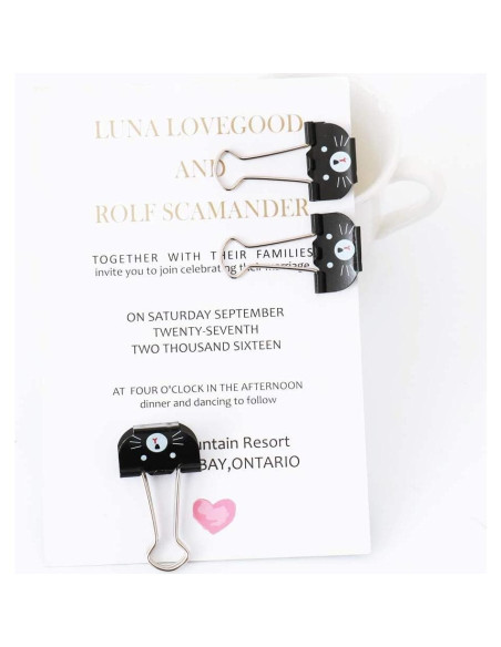 Clips de Metal para Carpetas ALLTU 20 Pcs Gato Negros 25mm Clips de Metal para Carpetas ALLTU 20 Pcs Gato Negros 25mm