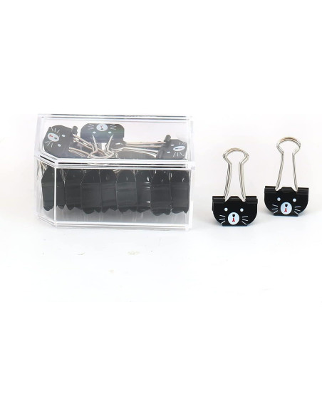 Clips de Metal para Carpetas ALLTU 20 Pcs Gato Negros 25mm Clips de Metal para Carpetas ALLTU 20 Pcs Gato Negros 25mm