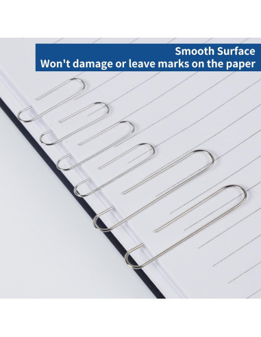 1800 Clips de Papel BainGesk Variados 50mm, 33mm, 28mm Duraderos