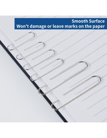 1800 Clips de Papel BainGesk Variados 50mm, 33mm, 28mm Duraderos