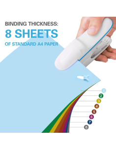 Grapadora sin grapas QINSIGN compacta para oficina y escuela 2