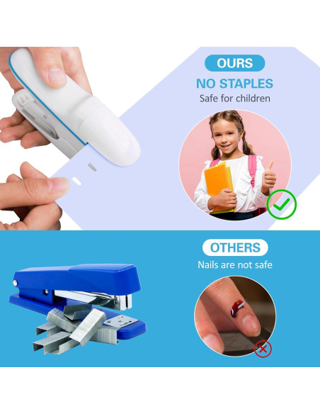 Grapadora sin grapas QINSIGN compacta para oficina y escuela