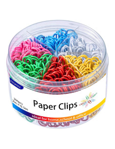 Clip de Papel Jumbo Colorido ZYFOFFICE 300 Piezas 50 mm