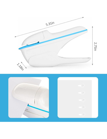 Grapadora sin grapas QINSIGN compacta para oficina y escuela