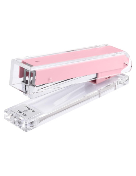 Grapadora Acrílica Transparente Honagu Rosa - Accesorio de Oficina