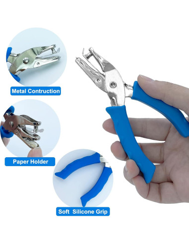 Perforadora de Papel MECHEER 1 Orificio 6.35 mm Azul