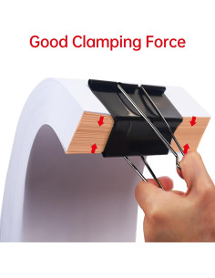 Clips de carpeta Jumbo AZ Shi Kong 7.62 cm 18 piezas negro 2