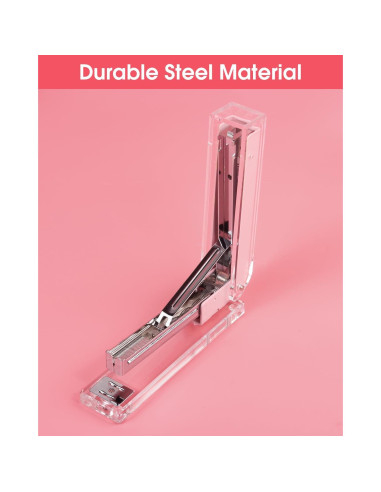 Grapadora Acrílica Transparente Honagu Rosa - Accesorio de Oficina
