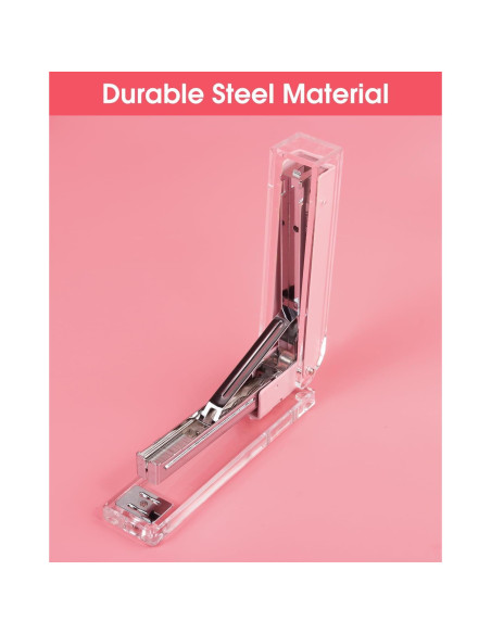 Grapadora Acrílica Transparente Honagu Rosa - Accesorio de Oficina