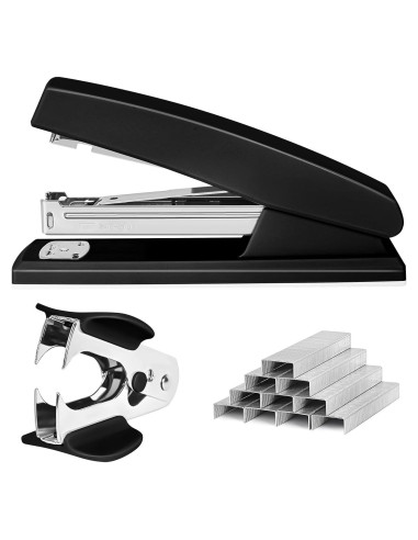 Engrapadora Muxdilu 25 Hojas Metal Negra con 1000 Grapas