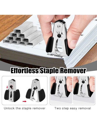 Engrapadora Muxdilu 25 Hojas Metal Negra con 1000 Grapas
