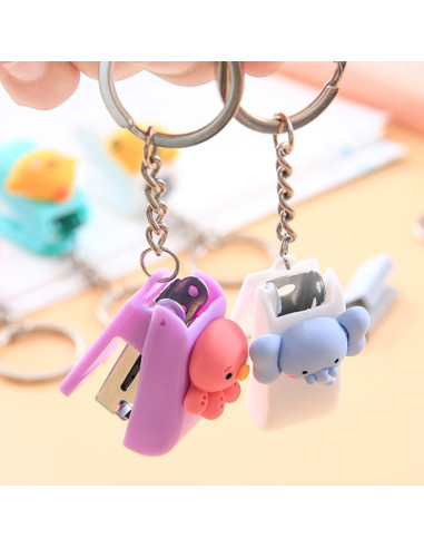 5 Mini Grapadoras Portátiles Tofficu con Llavero - Animales