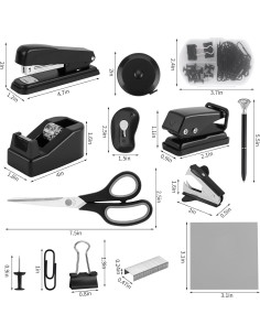 Kit de Accesorios de Escritorio Kogcmeetl Negro 12 Piezas 2