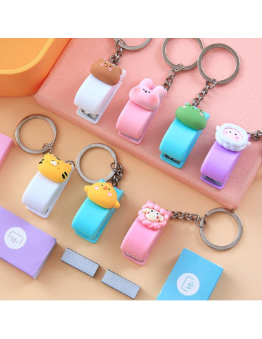5 Mini Grapadoras Portátiles Tofficu con Llavero - Animales