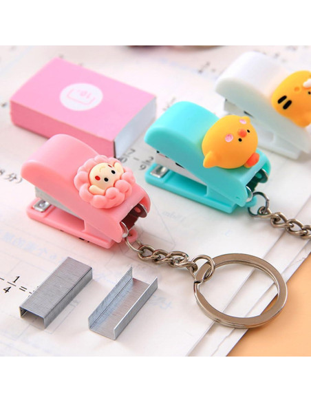 5 Mini Grapadoras Portátiles Tofficu con Llavero - Animales