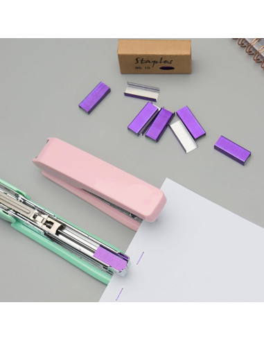 Grampas Moradas NatSumBasics No.10 para Mini Grapadora - 4000 Unidades