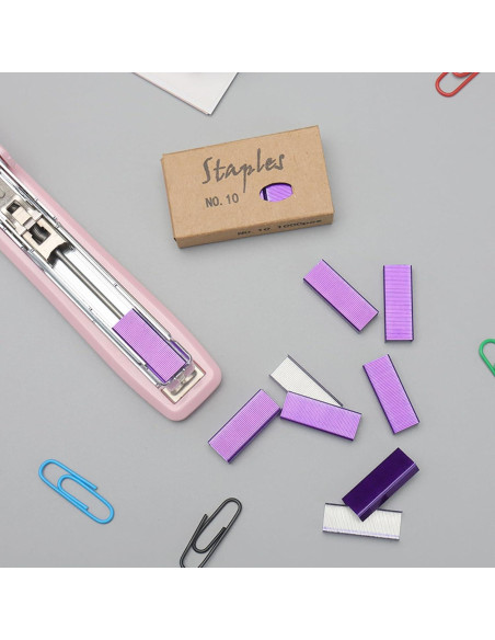 Grampas Moradas NatSumBasics No.10 para Mini Grapadora - 4000 Unidades