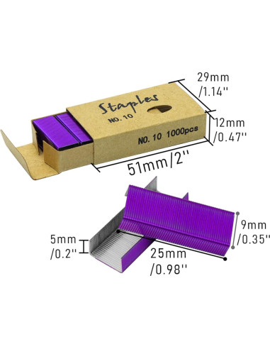 Grampas Moradas NatSumBasics No.10 para Mini Grapadora - 4000 Unidades