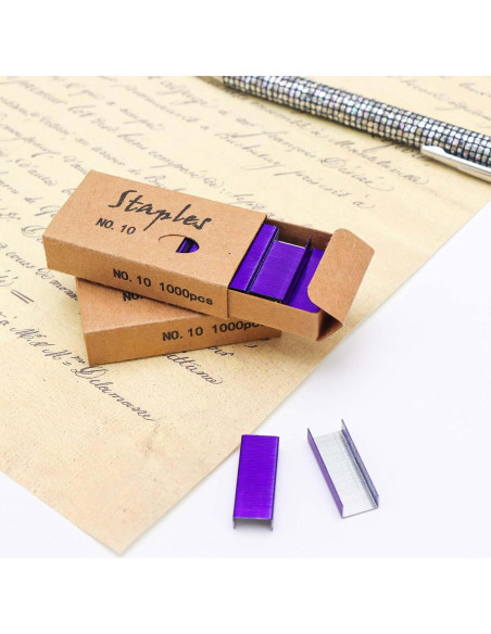 Grampas Moradas NatSumBasics No.10 para Mini Grapadora - 4000 Unidades