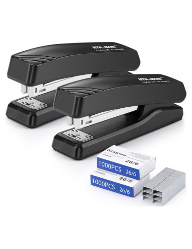 Grapadora de Oficina IMLIKE Negra con 2000 Grapas 25 Hojas