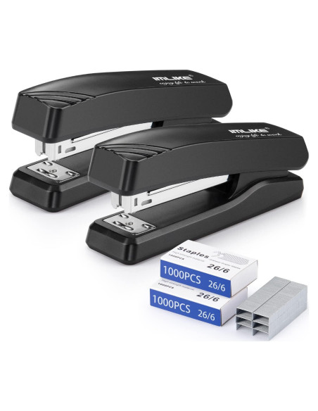 Grapadora de Oficina IMLIKE Negra con 2000 Grapas 25 Hojas