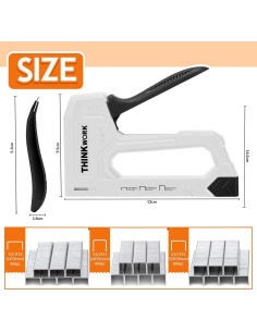 Grapadora de Uso Ligero THINKWORK Gris con 1600 Grapas JT21 2
