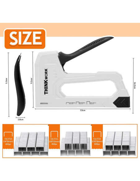 Grapadora de Uso Ligero THINKWORK Gris con 1600 Grapas JT21
