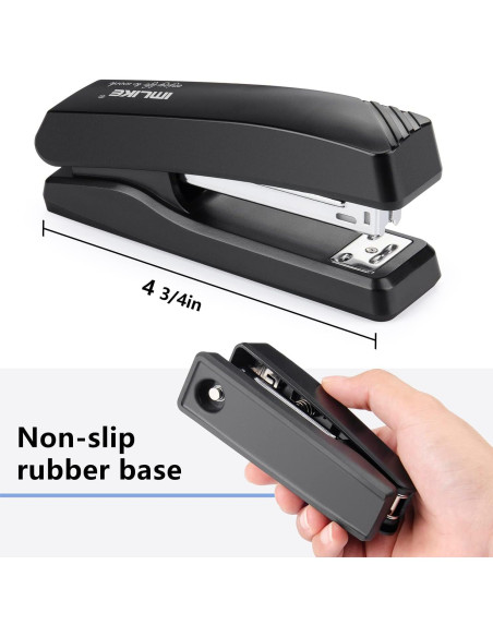 Grapadora de Oficina IMLIKE Negra con 2000 Grapas 25 Hojas