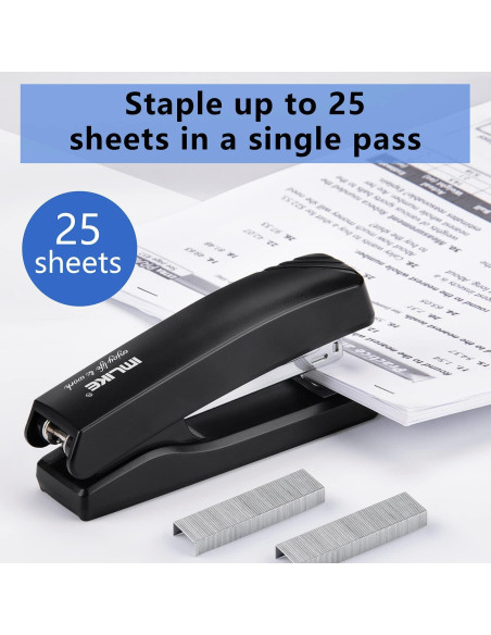 Grapadora de Oficina IMLIKE Negra con 2000 Grapas 25 Hojas