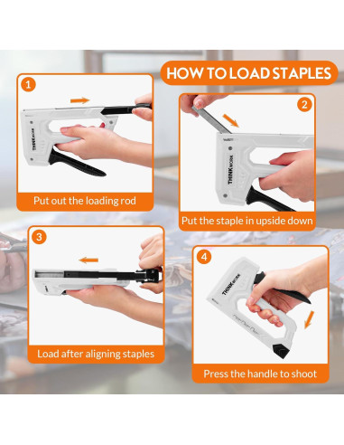 Grapadora de Uso Ligero THINKWORK Gris con 1600 Grapas JT21