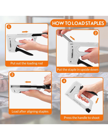 Grapadora de Uso Ligero THINKWORK Gris con 1600 Grapas JT21