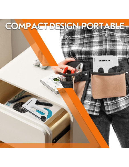 Grapadora de Uso Ligero THINKWORK Gris con 1600 Grapas JT21