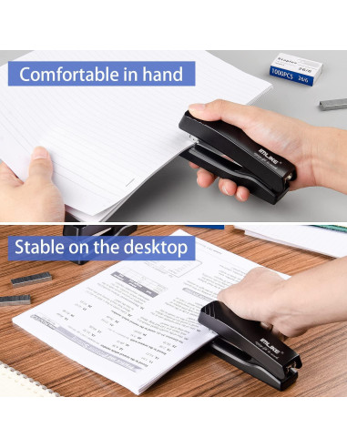 Grapadora de Oficina IMLIKE Negra con 2000 Grapas 25 Hojas