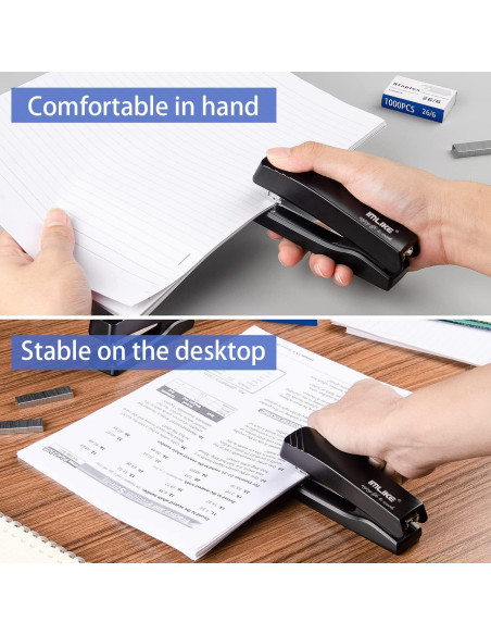 Grapadora de Oficina IMLIKE Negra con 2000 Grapas 25 Hojas
