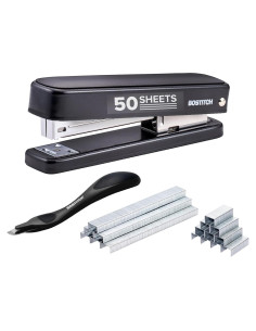 Grapadora Bostitch Titan Metal Negra 50 Hojas Sin Atascos