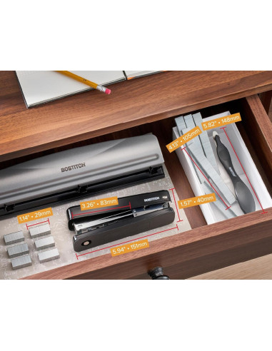 Grapadora Bostitch Titan Metal Negra 50 Hojas Sin Atascos