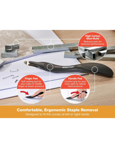 Grapadora Bostitch Titan Metal Negra 50 Hojas Sin Atascos