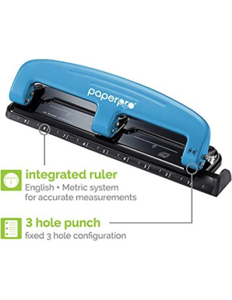 Perforadora Bostitch EZ Squeeze 12 Hojas Azul 2103